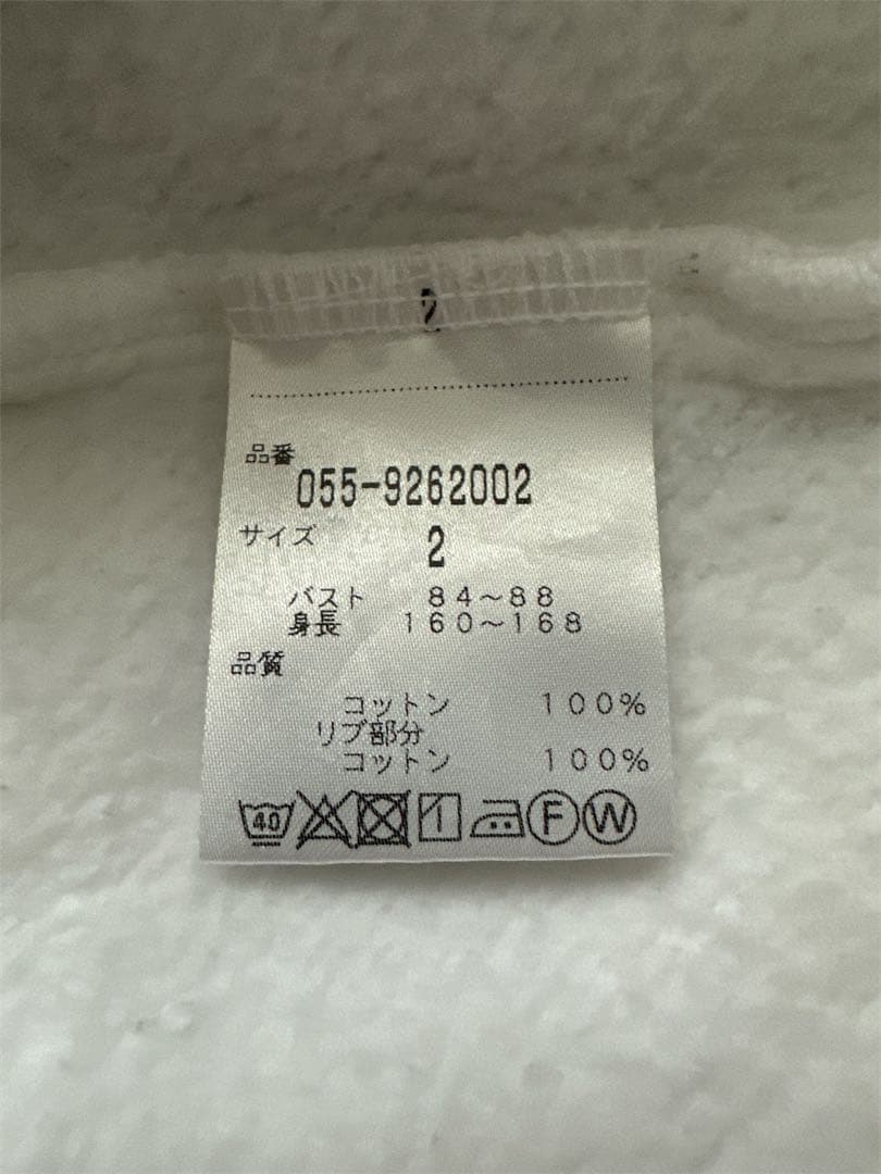 パーリーゲイツ パーカー レディース 裏起毛 白 サイズ2 状態良好 ゴルフ