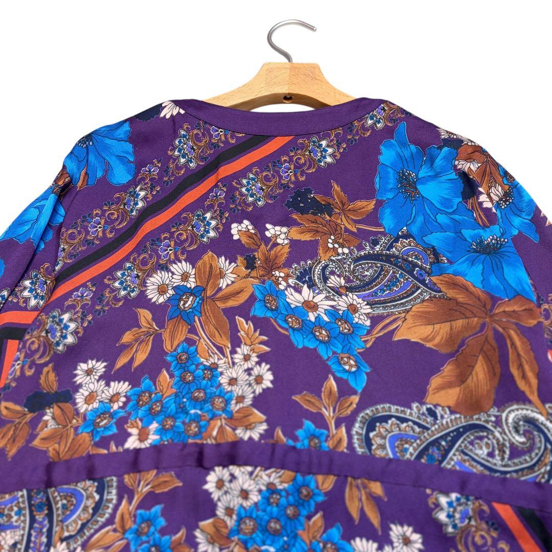 美品 グレース コンチネンタル ボタニカル スカーフ ロング ワンピース 花柄