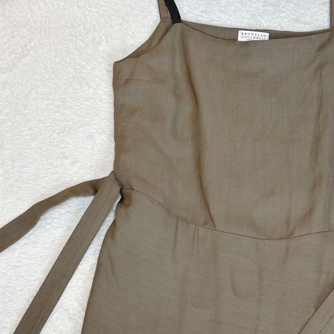 【未使用•高級】ブルネロクチネリ モニーレ キャミソールワンピース グレージュ