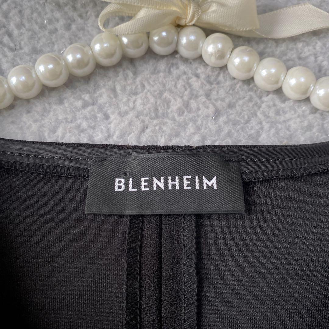 【ブレンヘイム】ニットジョーゼットVネックワンピース ブラック