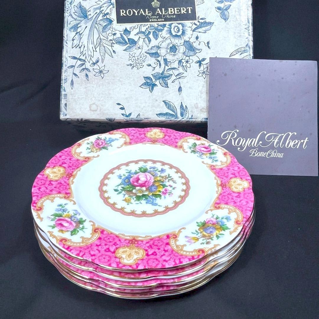 ロイヤルアルバート、レディカーライル18cm ケーキ皿5枚　未使用保管品　箱傷有