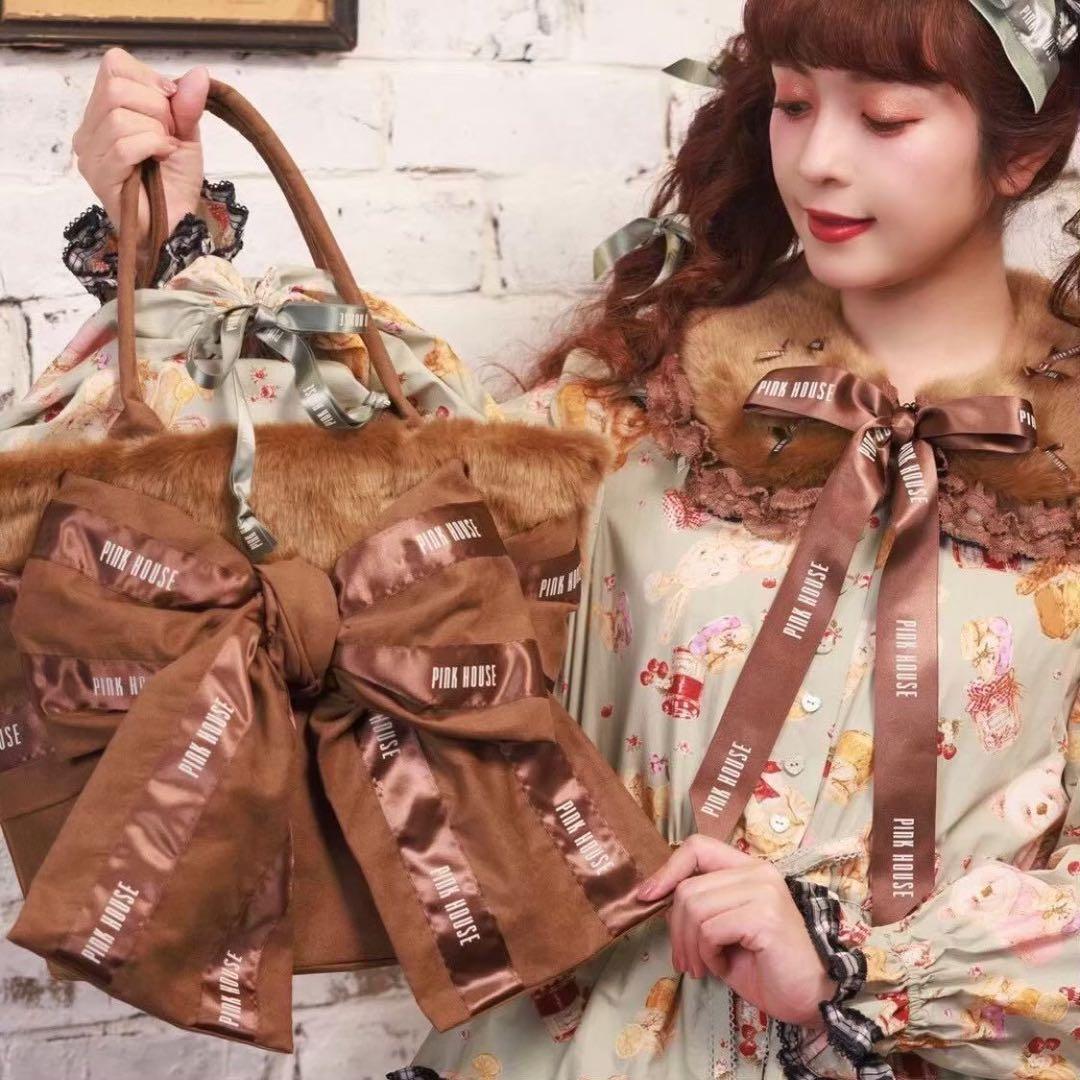 PINK HOUSE ピンクハウスx 美沙子 チェックワンピースとバッグセット