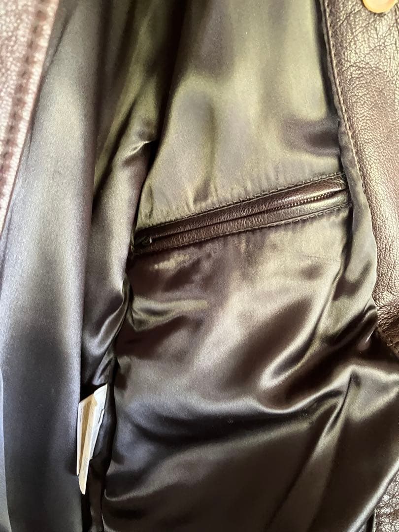 d*9様 BALLY ブラウン レザージャケット ボア襟　イタリア製