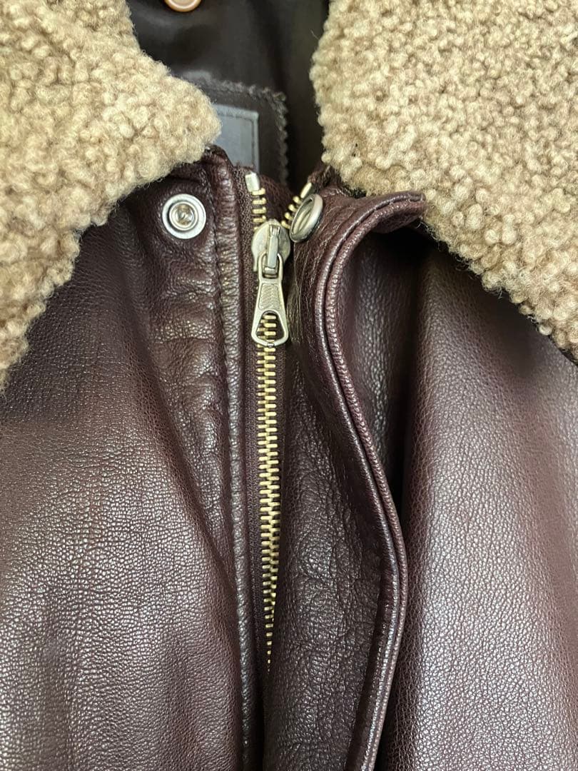 d*9様 BALLY ブラウン レザージャケット ボア襟　イタリア製