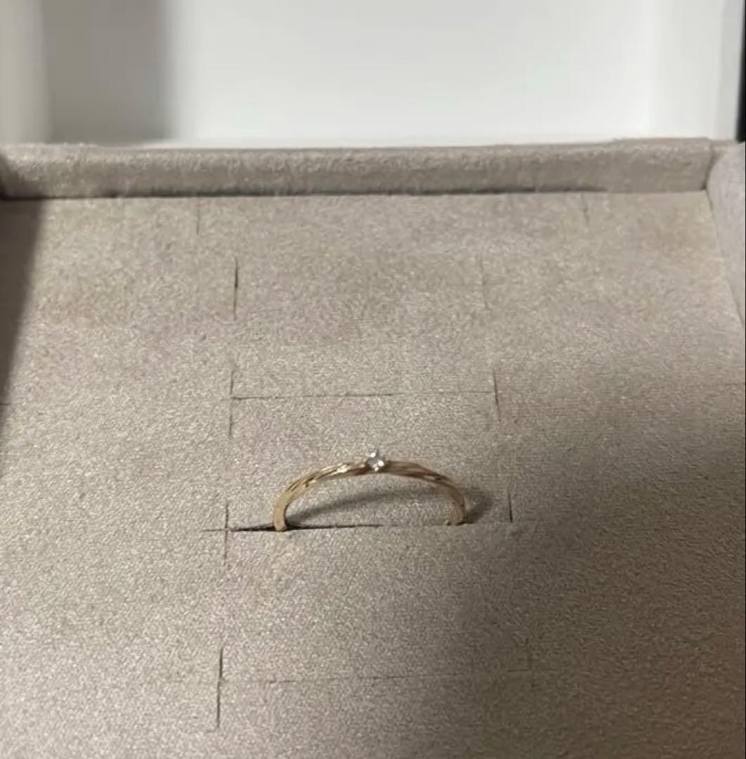 ete K10yg ダイヤモンド　ピンキーリング