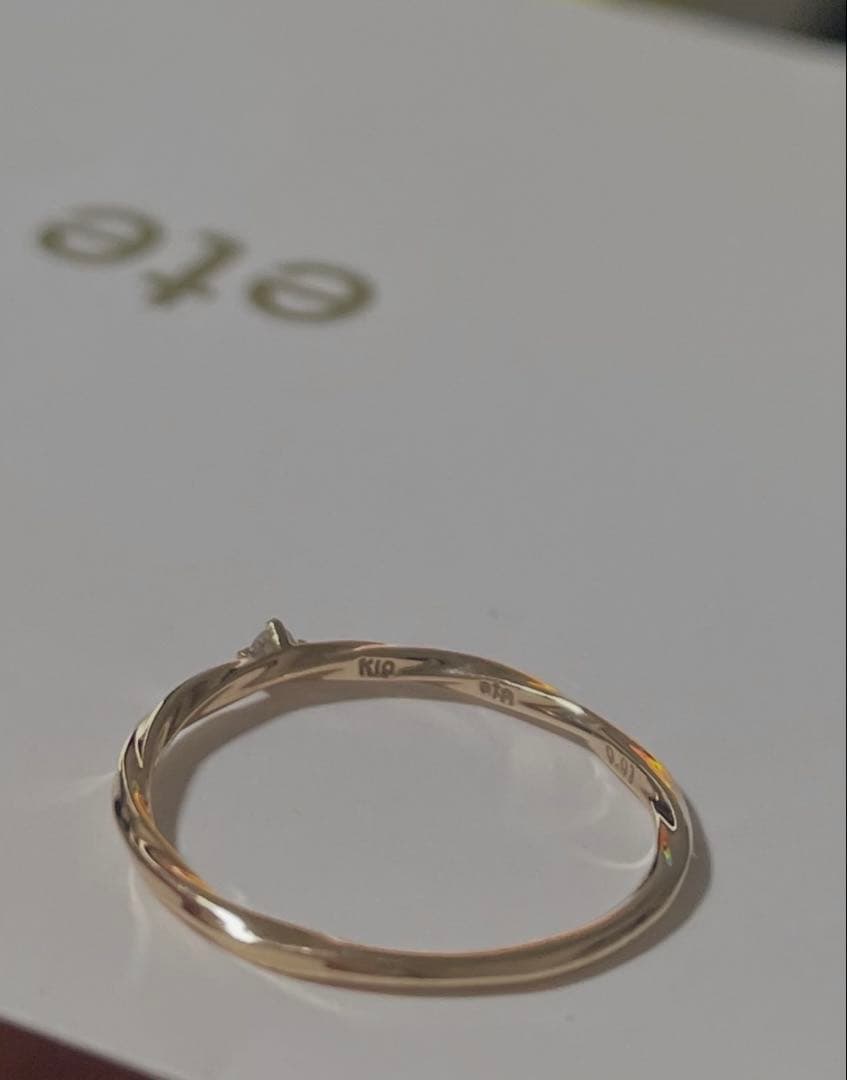 ete K10yg ダイヤモンド　ピンキーリング