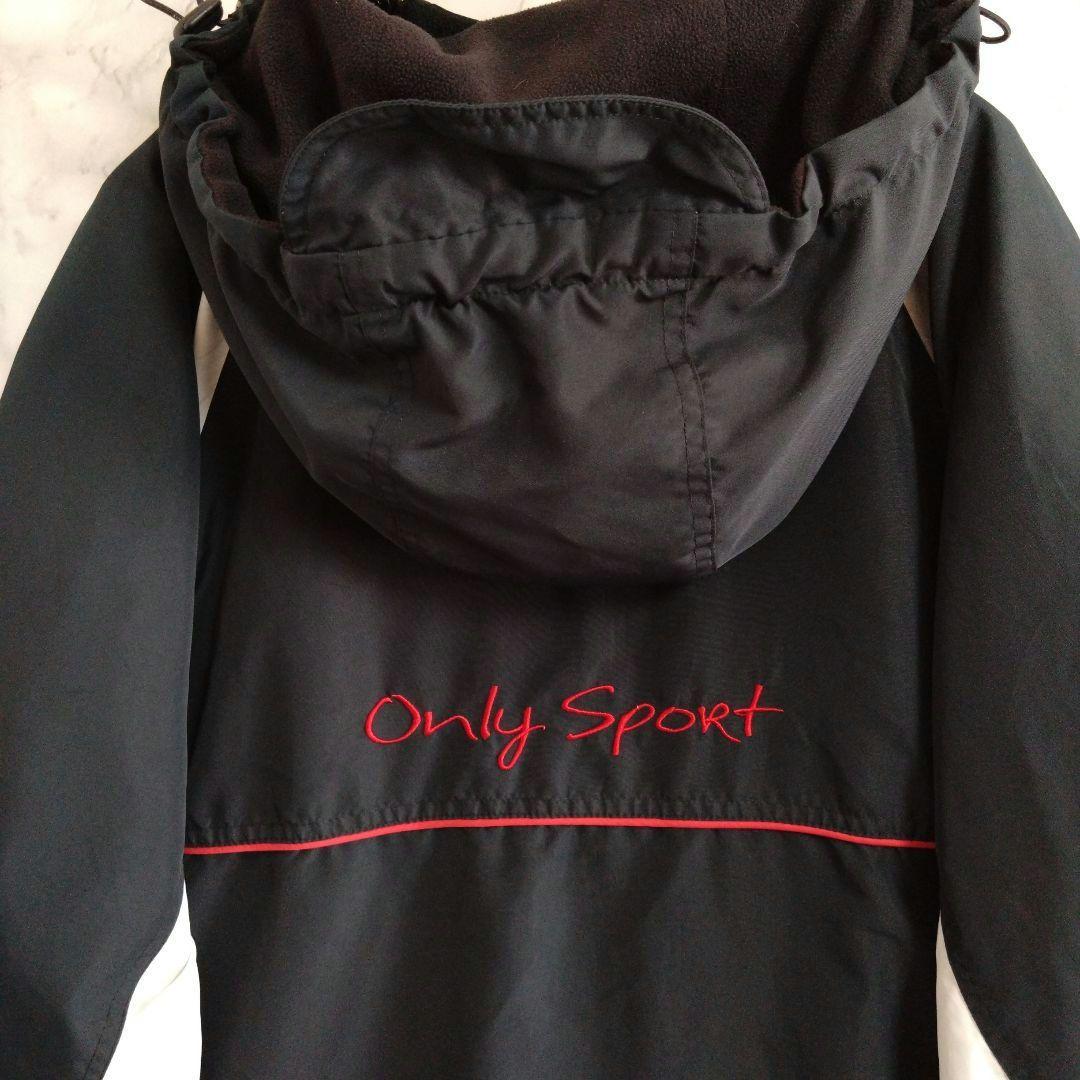 ★重14　AIRNESS　厚手プルオーバートップL　黒白赤　裏フリース　US古着