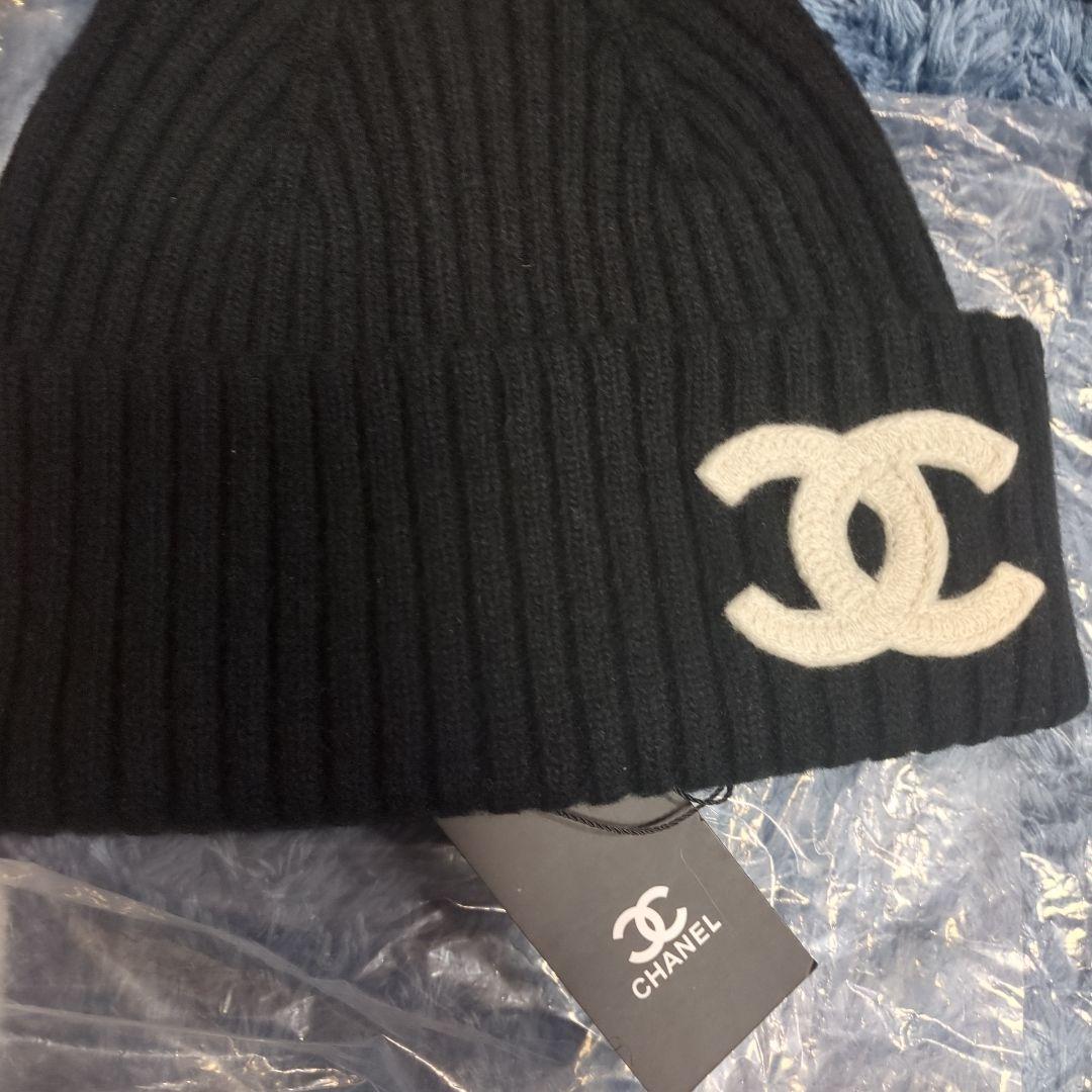 【人気商品❤】CHANEL 黒 ニット帽　ベーニー　タグ付き