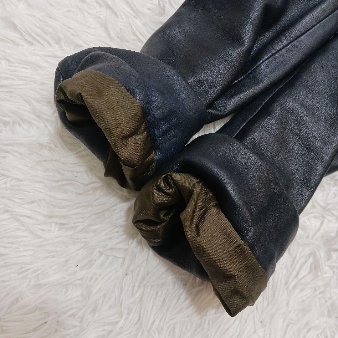 ✨良品✨PS PaulSmith ダブルレザーライダースジャケット　ネイビー　M