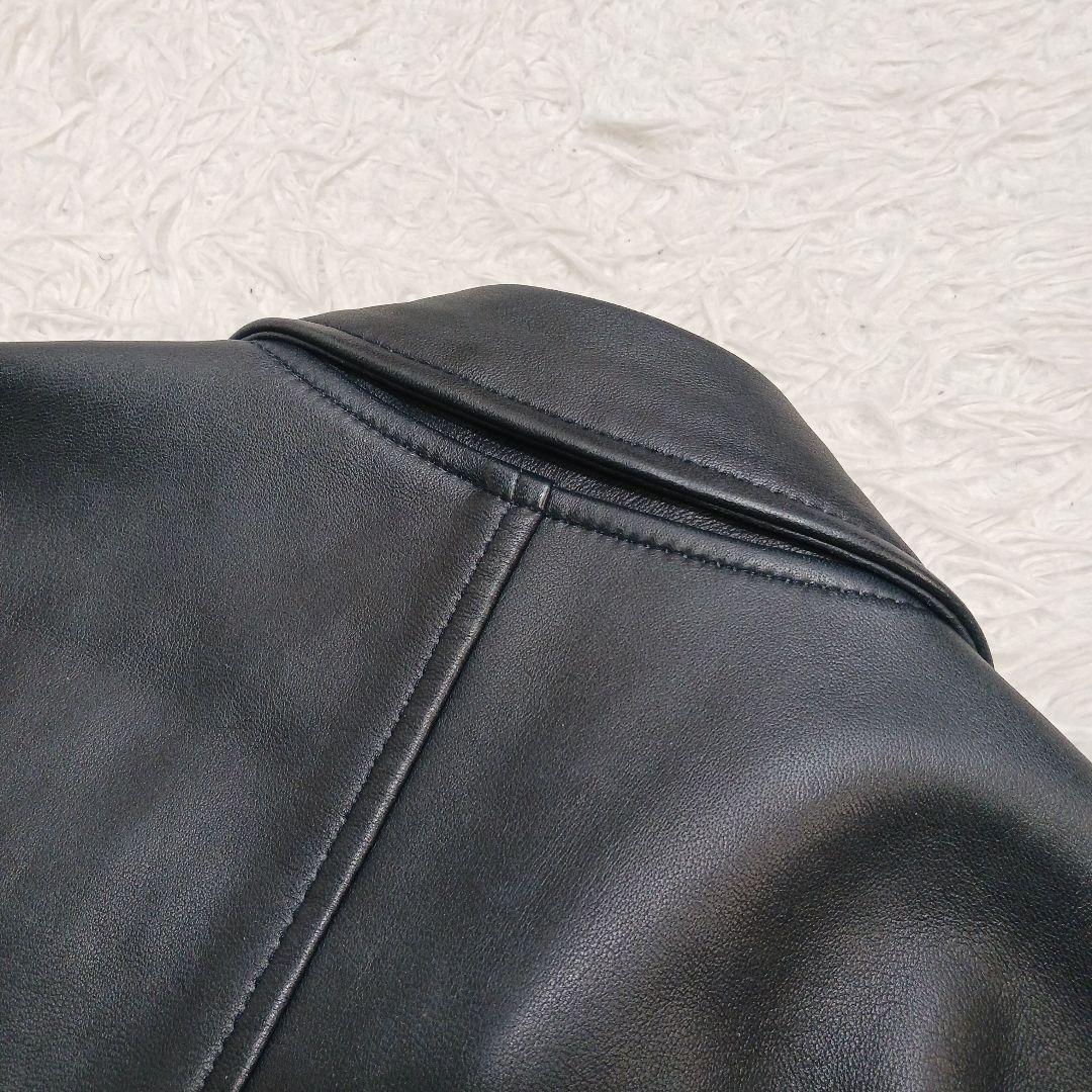 ✨良品✨PS PaulSmith ダブルレザーライダースジャケット　ネイビー　M