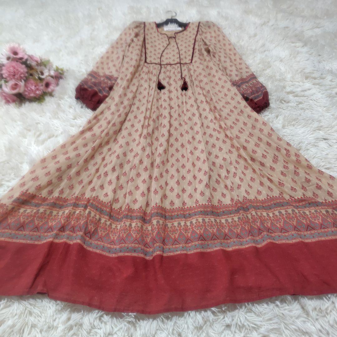 【美品♡定価2.7万】サラマリカ　エスニックプリントドレス　近年　ハンカチ柄　F