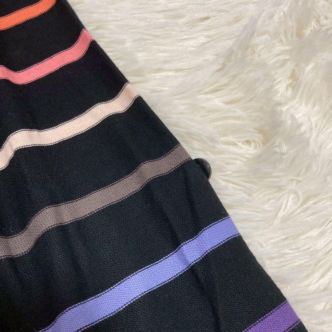 SONIA RYKIEL ボーダーニットワンピース ブラック 38 マルチカラー