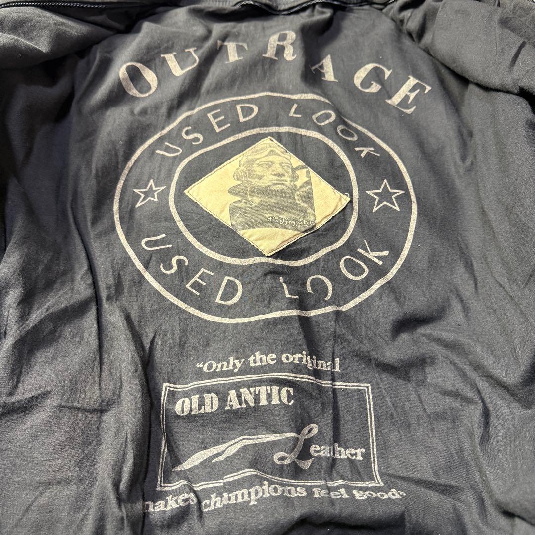 【90s】A-2 ブラックレザー フライトジャケットXL 牛革 短丈