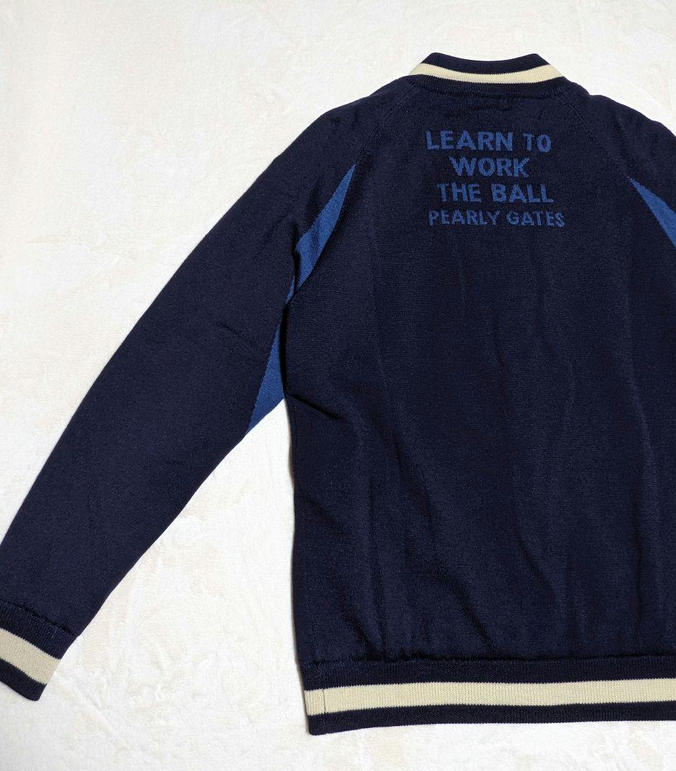 PEARLY GATES フルジップ ニット ジャケット 裏地付き 濃紺