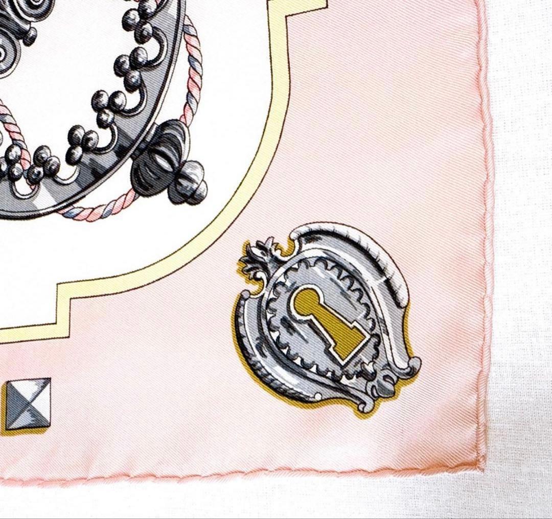 HERMES エルメス LES CLES【鍵柄】カレ90 スカーフ ストール
