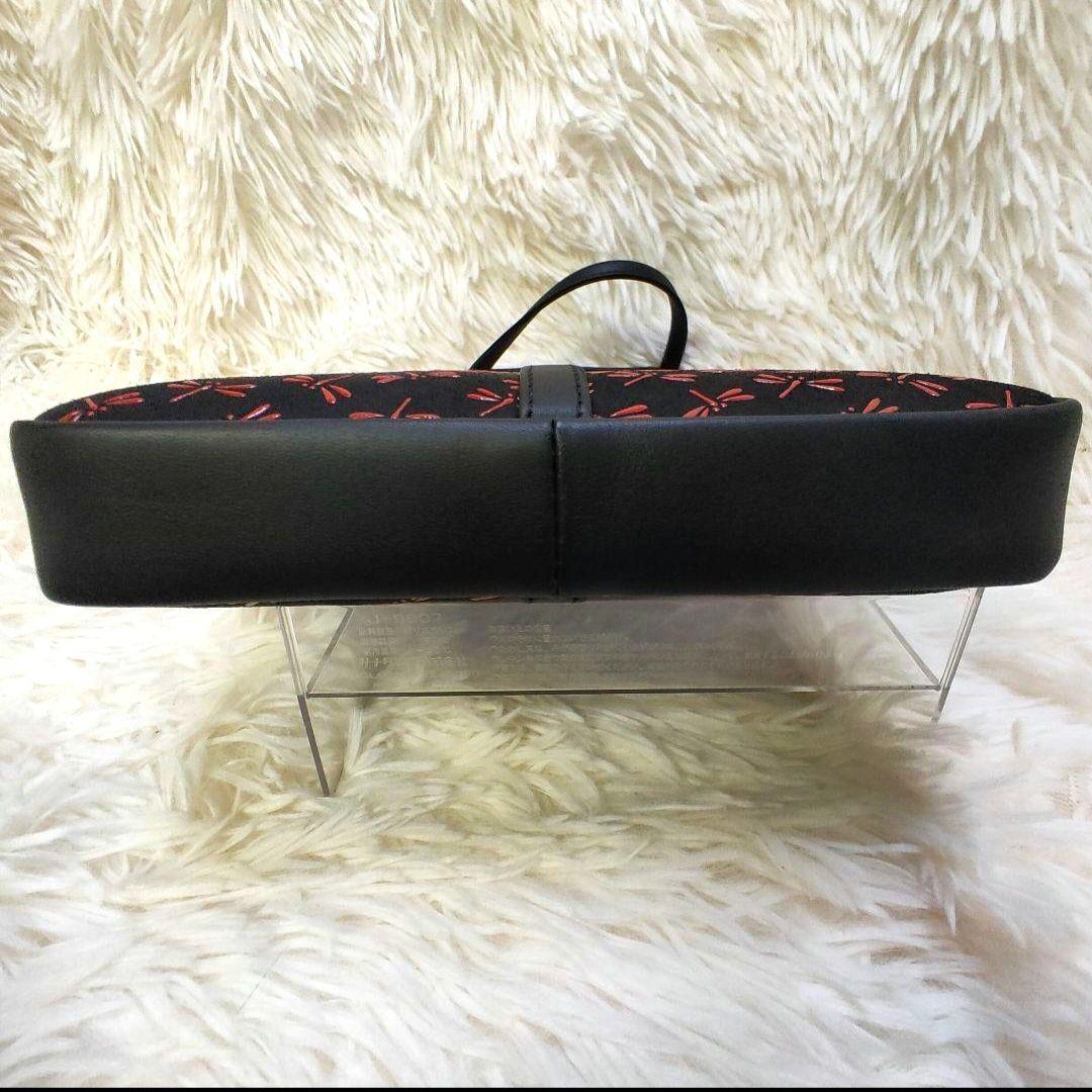 新品未使用✨印傳屋 甲州印伝　高級手提げ　上品トート 黒×赤トンボ