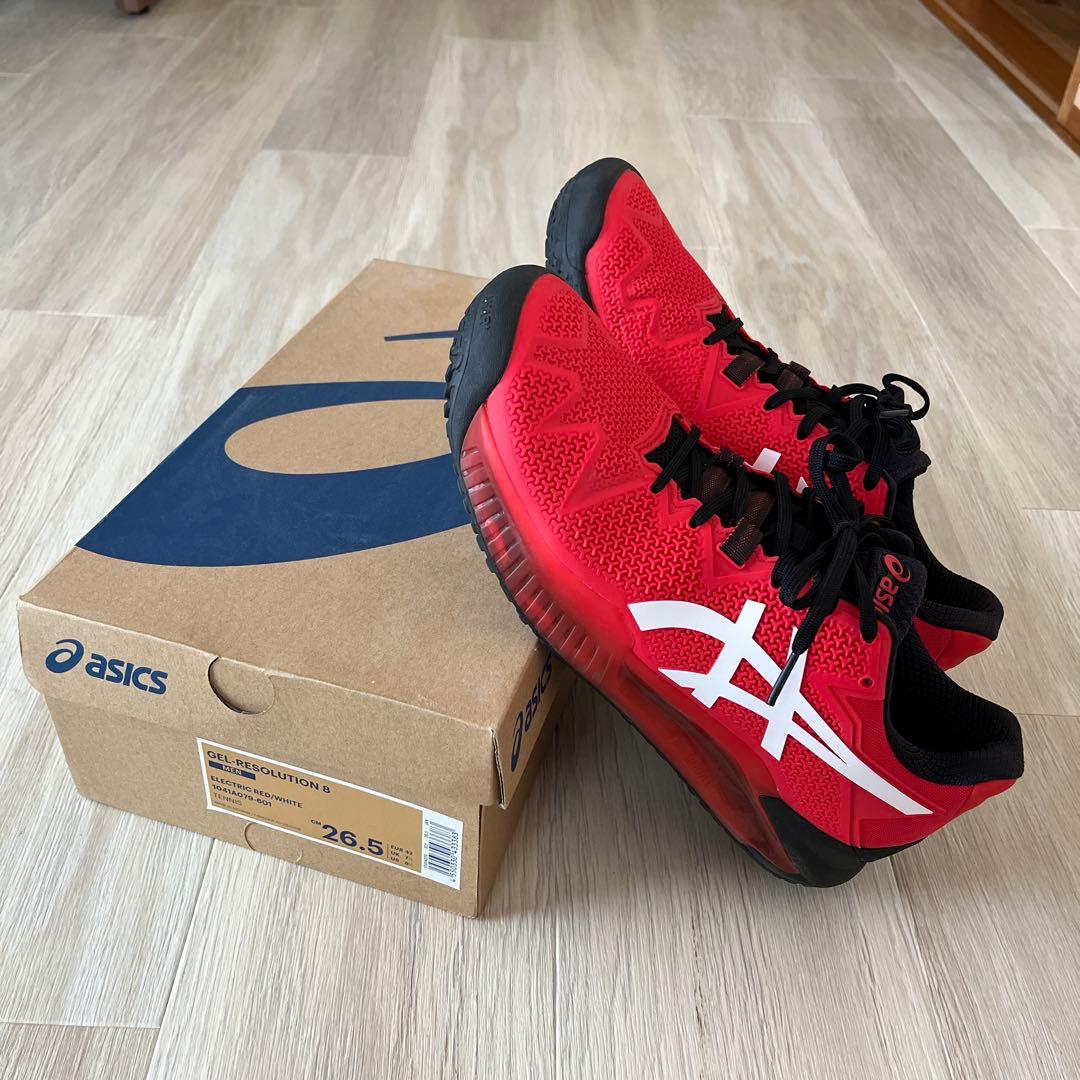 ★asics GEL-RESOLUTION 8 レッド／ブラック
