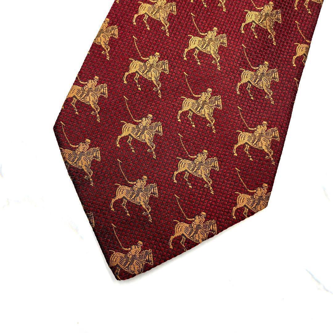 ◆美品◆ Burberry ネクタイ 騎士模様 赤色 カジュアル