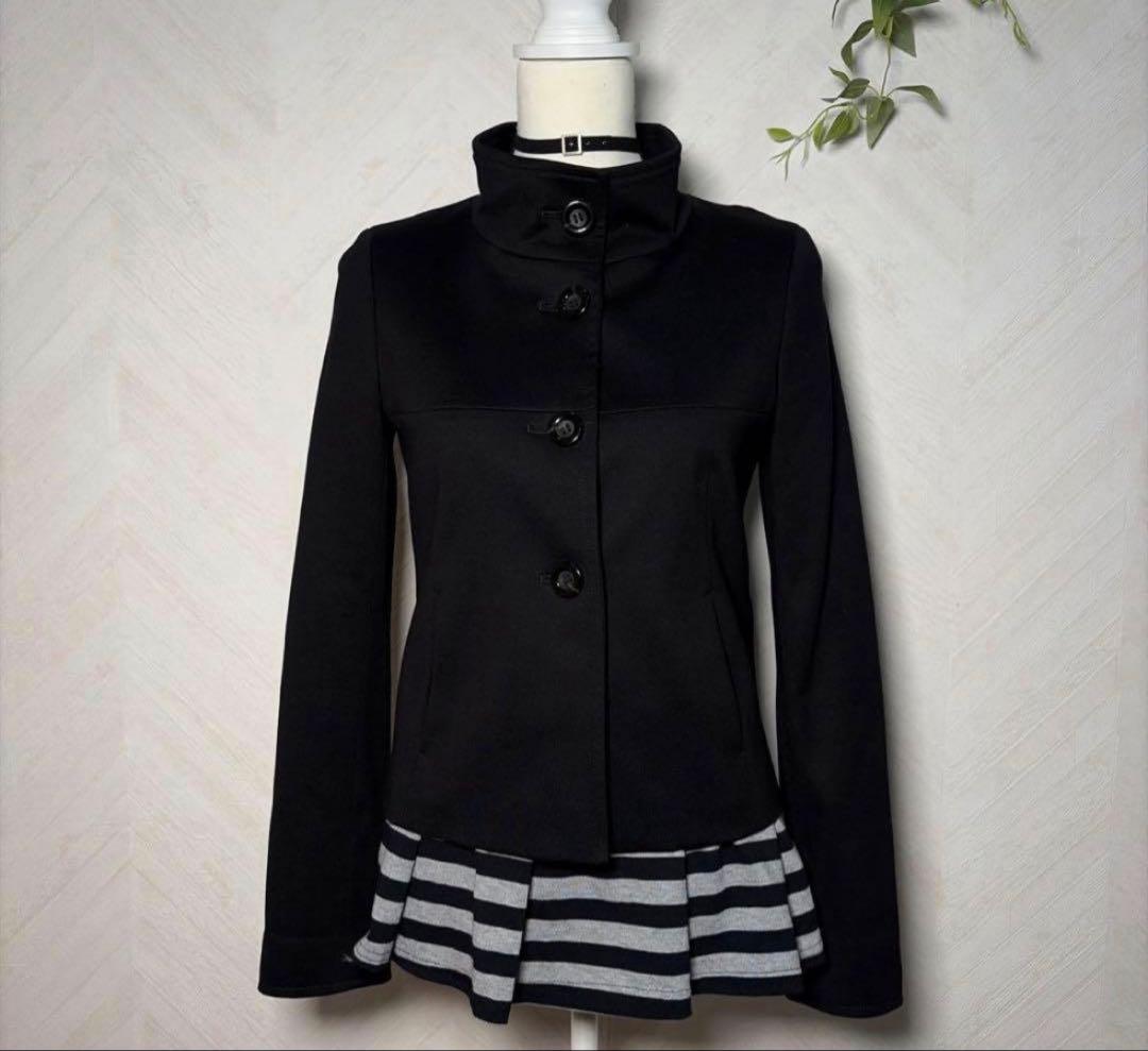 ナポレオンジャケットハイネックピーコートショート丈