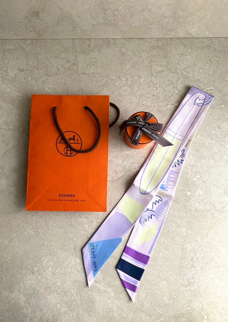 HERMES ツイリー　紫系