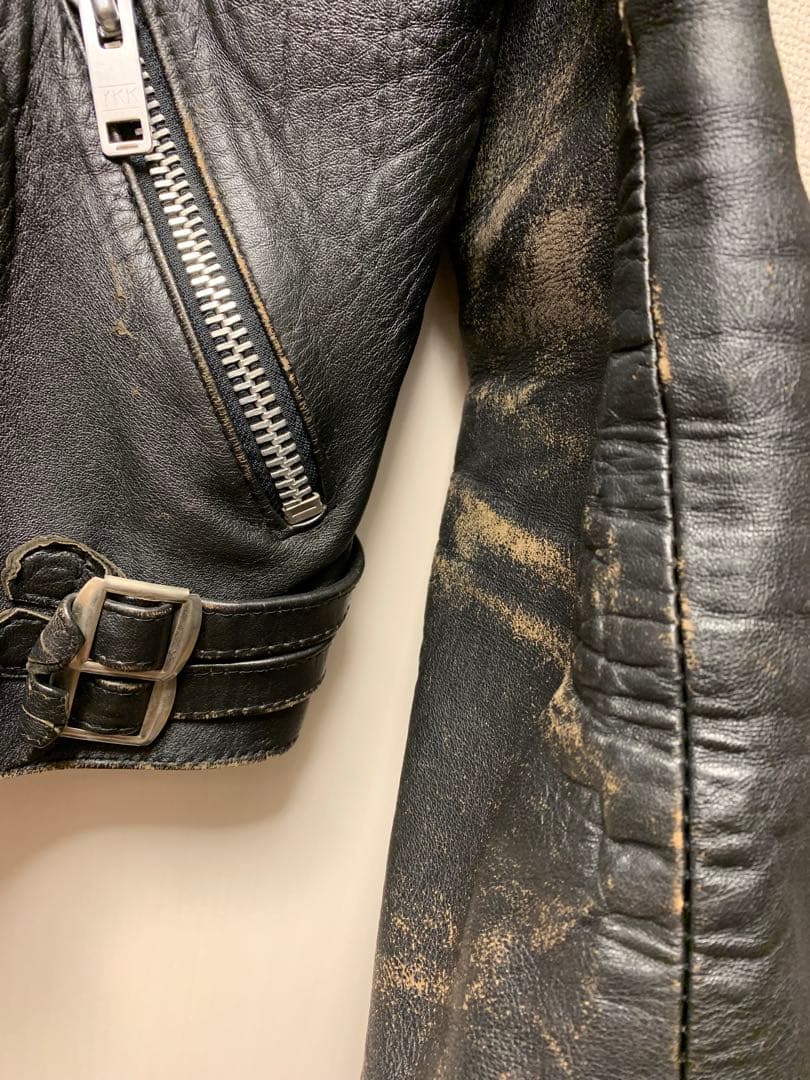 マ*コ様 70s 小の字　UK レザー　ダブル　ライダース　ジャケット　茶芯　ロ