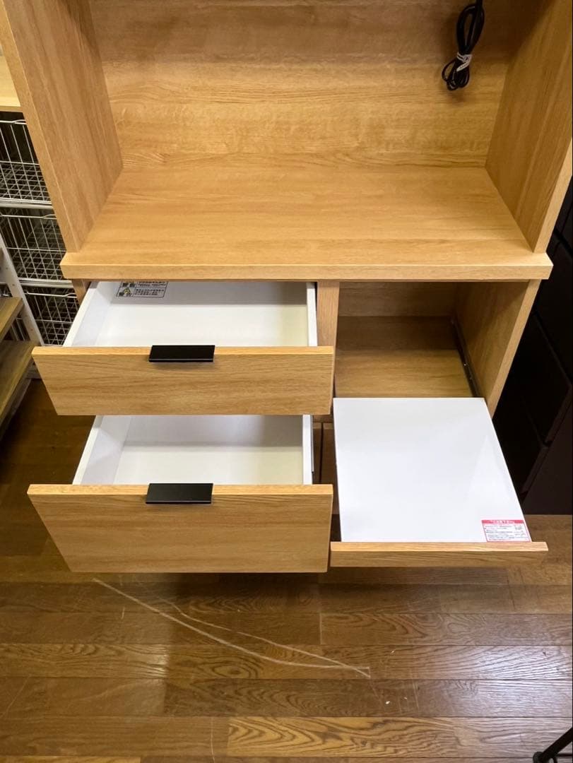 ニトリ キッチンボード エトナ ETONA-90KB-LBR2 木製 食器棚