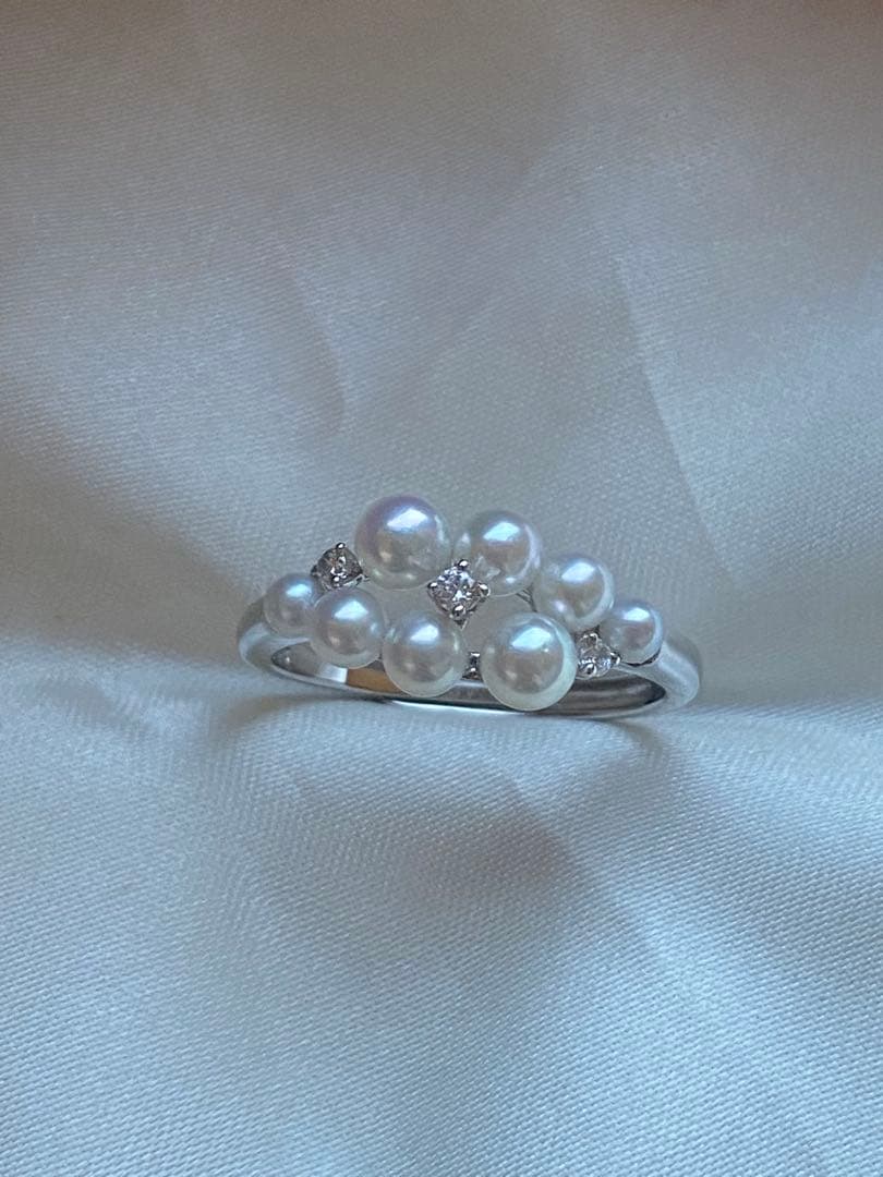 2084 あこや真珠！テリすごく良い！3-4.5mmベビーパールリング
