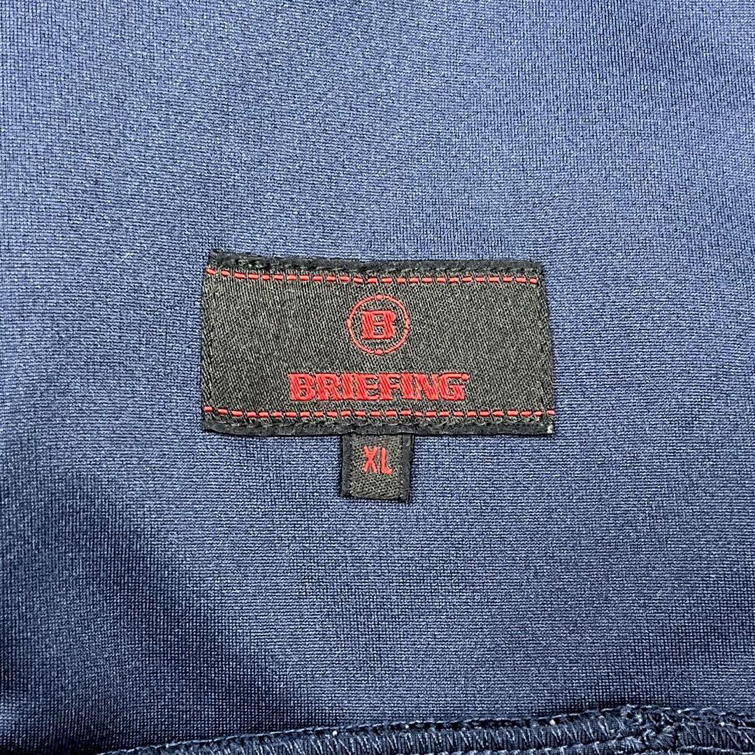極美品 希少XL ブリーフィング 3Dロゴ ジップパーカー ストレッチジャージ
