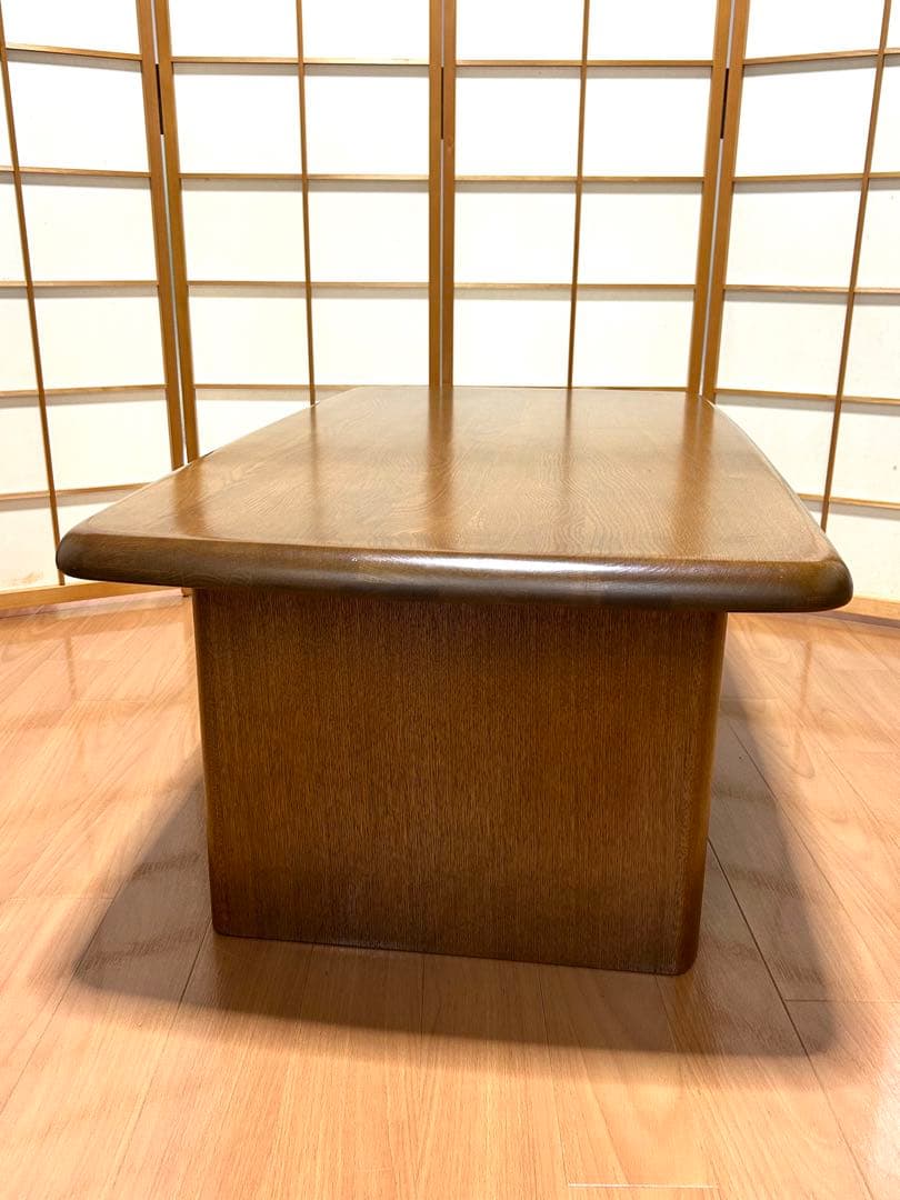 浜本工芸　ナラ無垢材　センターテーブル　ダークオーク