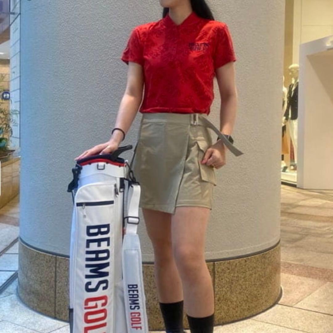 BEAMS GOLF サークルロゴ ジャカードポロシャツ