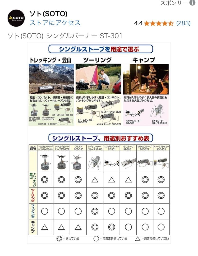 SOTO ST-301 シングルバーナーコンロ
