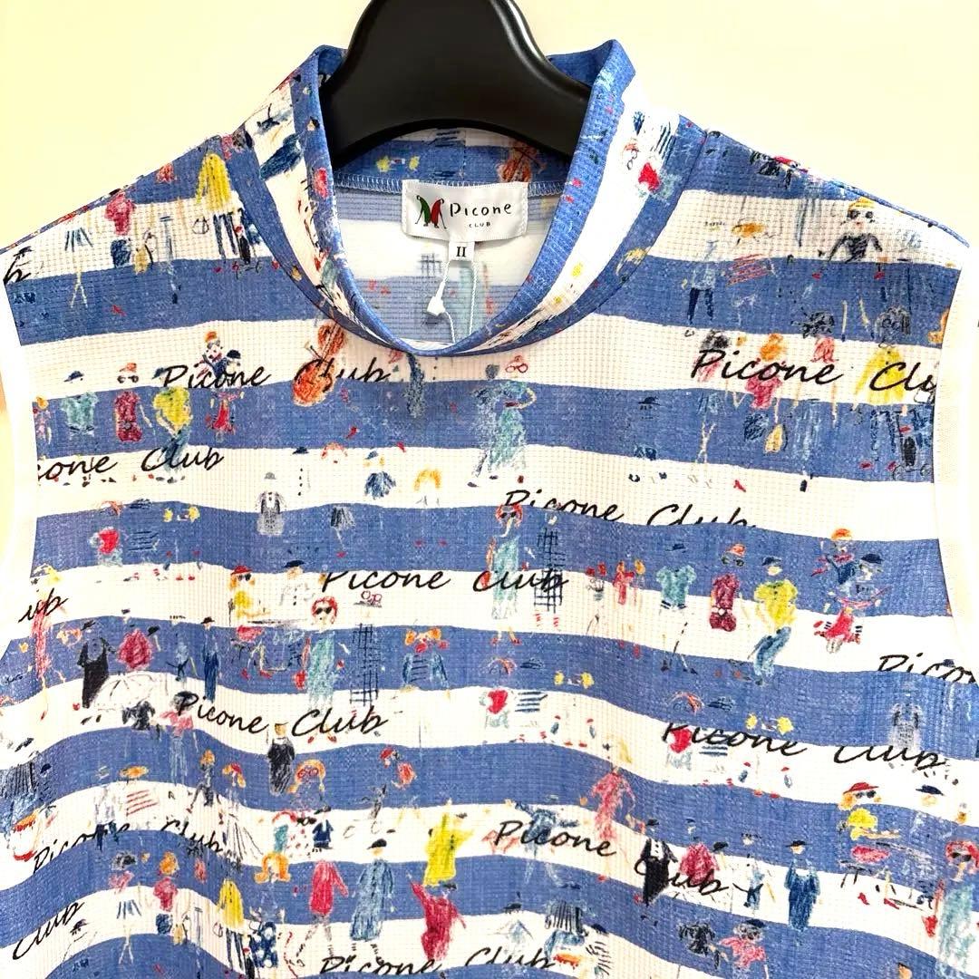 Picone Club ストライプ ノースリーブシャツ Lサイズ