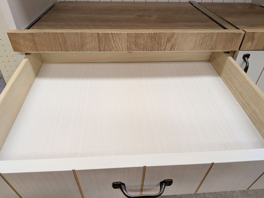 フレンチカントリー風 レンジボード CARINA 引き出し コンセント