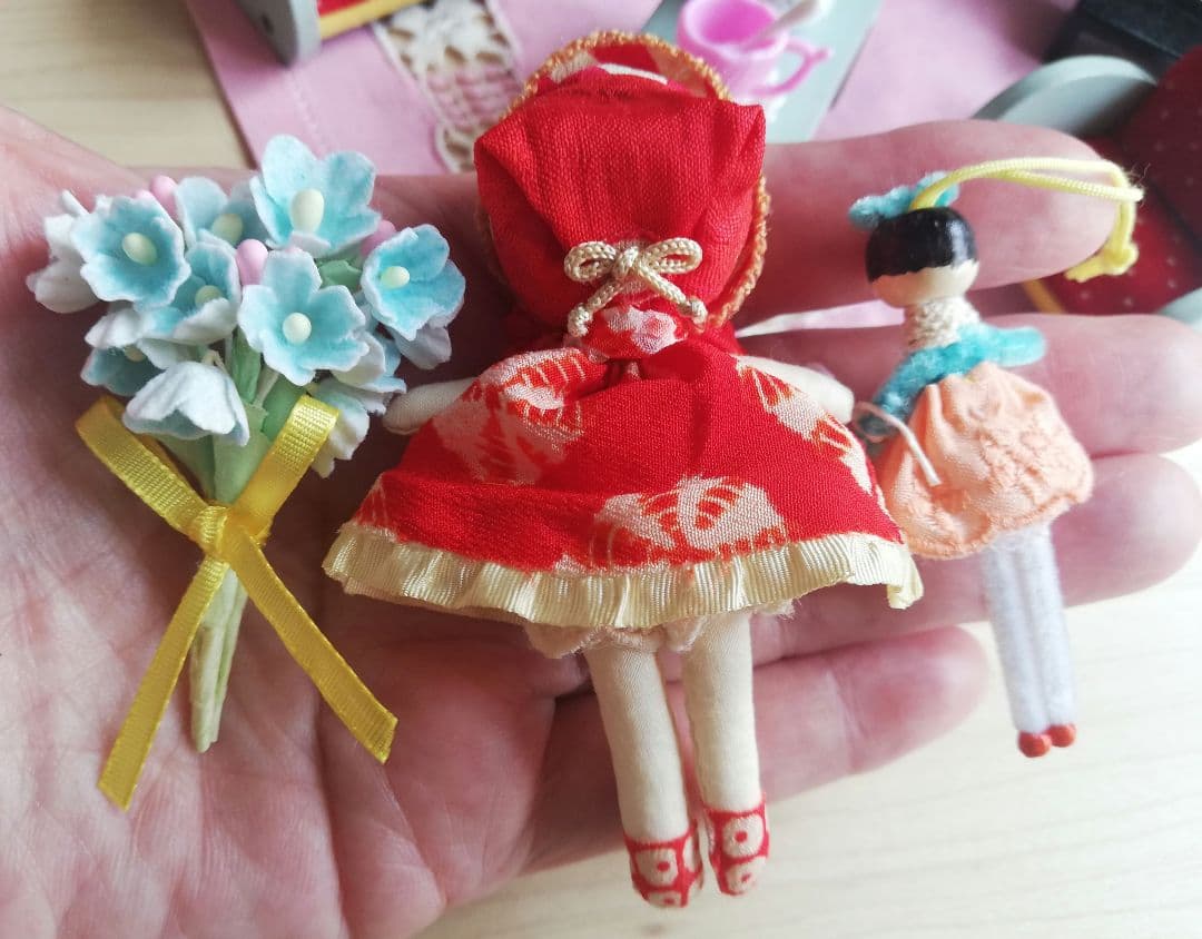 昭和レトロ　お人形遊び　木の家具　ヘロヘロ人形　文化人形