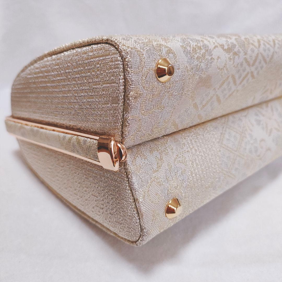 美品✨礼装用バッグ　ゴールド　吉祥模様　フォーマル　パールコームのおまけ付き