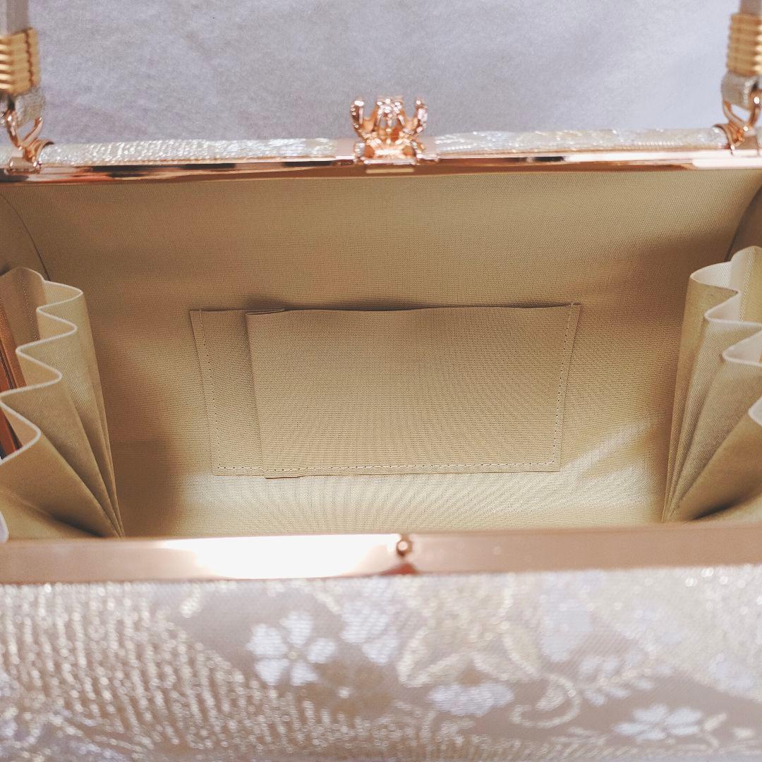 美品✨礼装用バッグ　ゴールド　吉祥模様　フォーマル　パールコームのおまけ付き