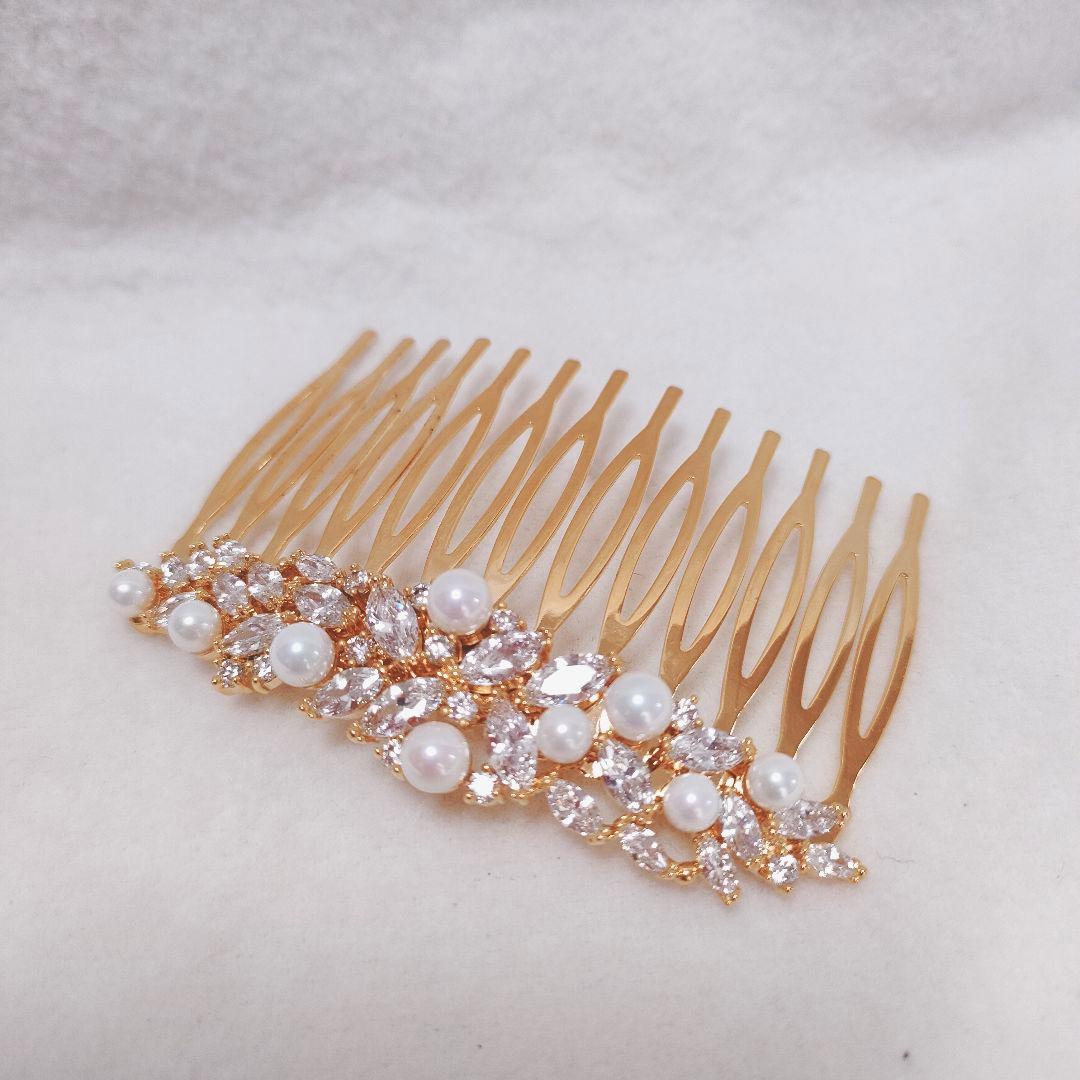 美品✨礼装用バッグ　ゴールド　吉祥模様　フォーマル　パールコームのおまけ付き