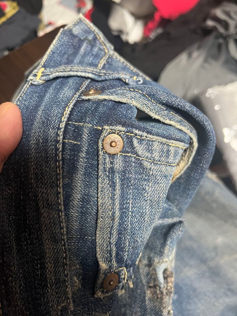 【*パ様 40s? levi's 501xx 革パッチ ビンテージ　ダブルエック