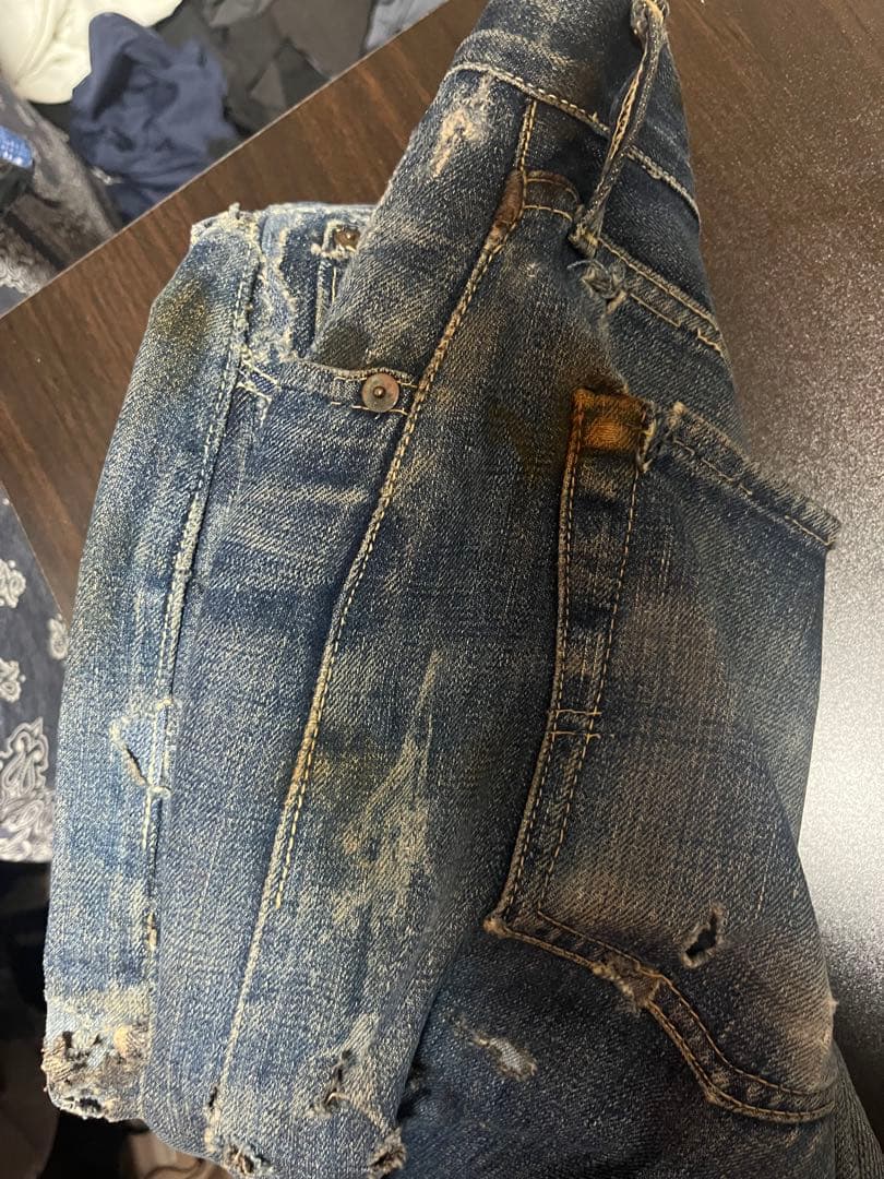 【*パ様 40s? levi's 501xx 革パッチ ビンテージ　ダブルエック