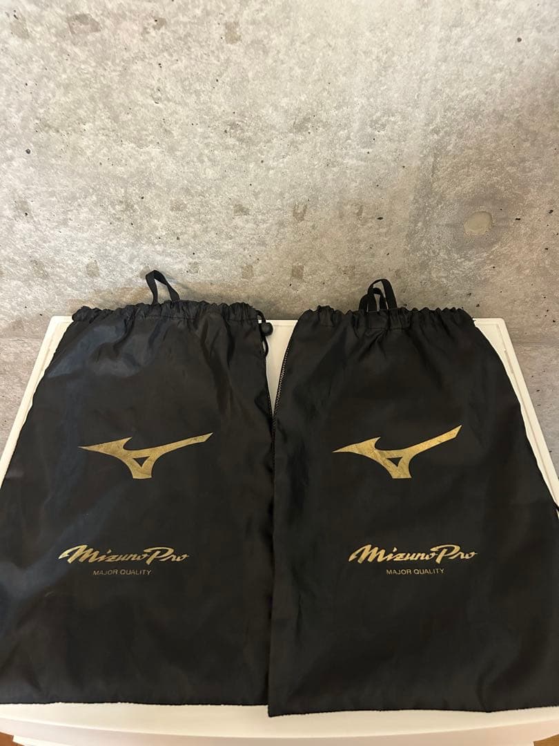 ✨美品✨【ミズノプロ】エルボーガード &フットガード赤 収納袋付き、右打者用