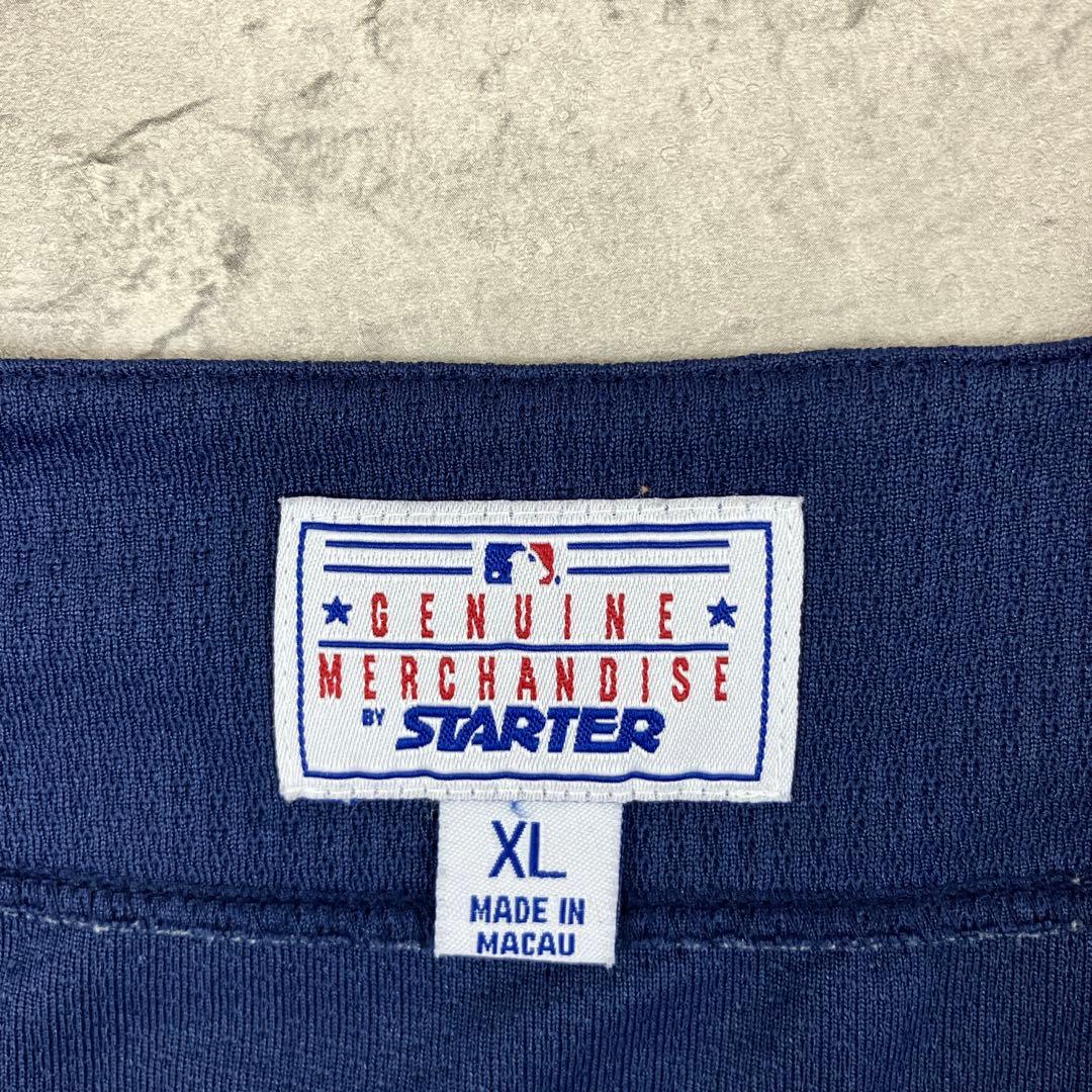 90s MLB アストロズ ベースボールシャツ スターター 古着 刺繍 紺 XL