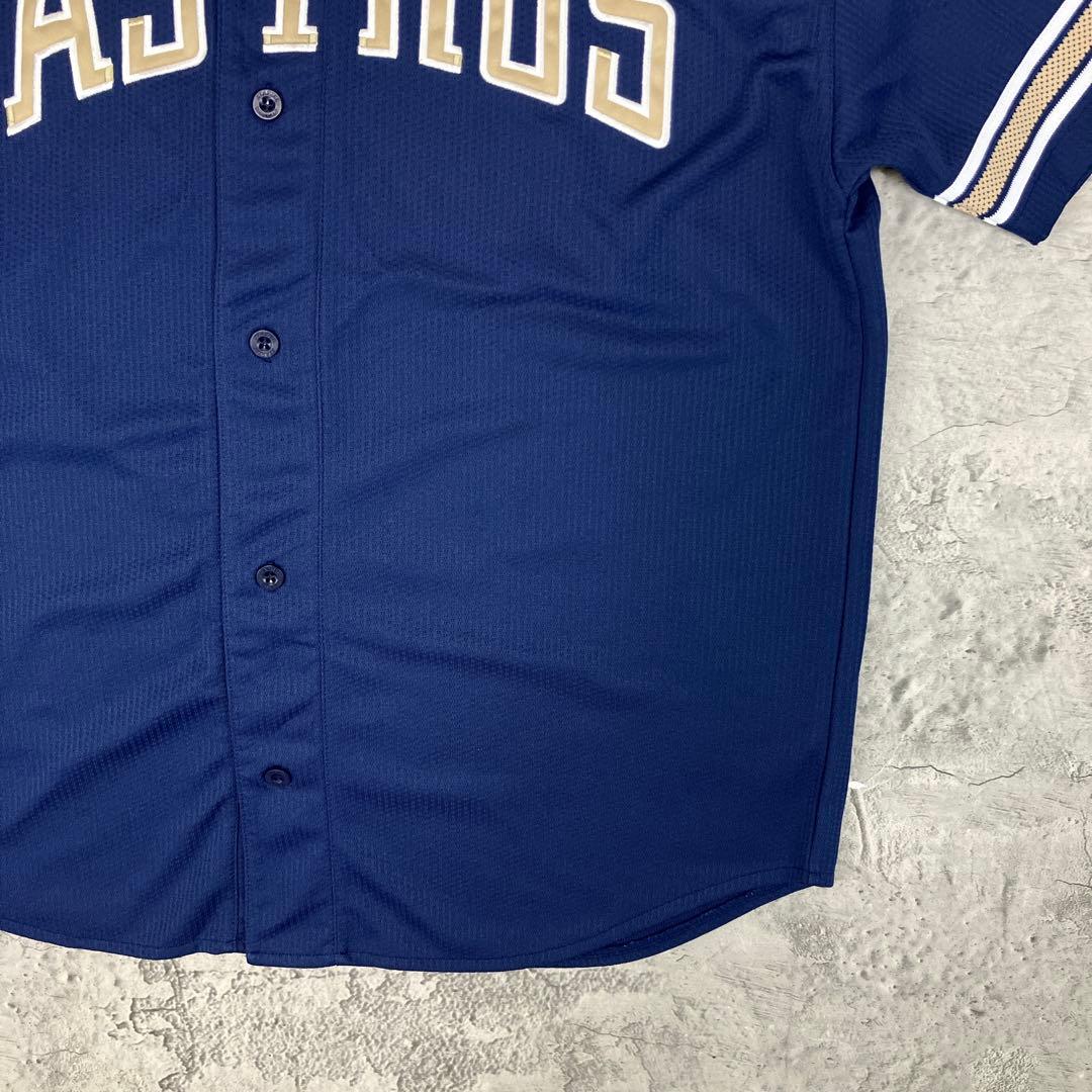 90s MLB アストロズ ベースボールシャツ スターター 古着 刺繍 紺 XL