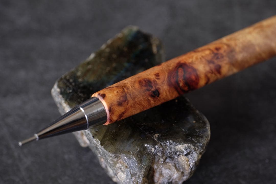 PG5木軸カスタム0206　高村杢工房 製図用シャープペンシル　花梨瘤