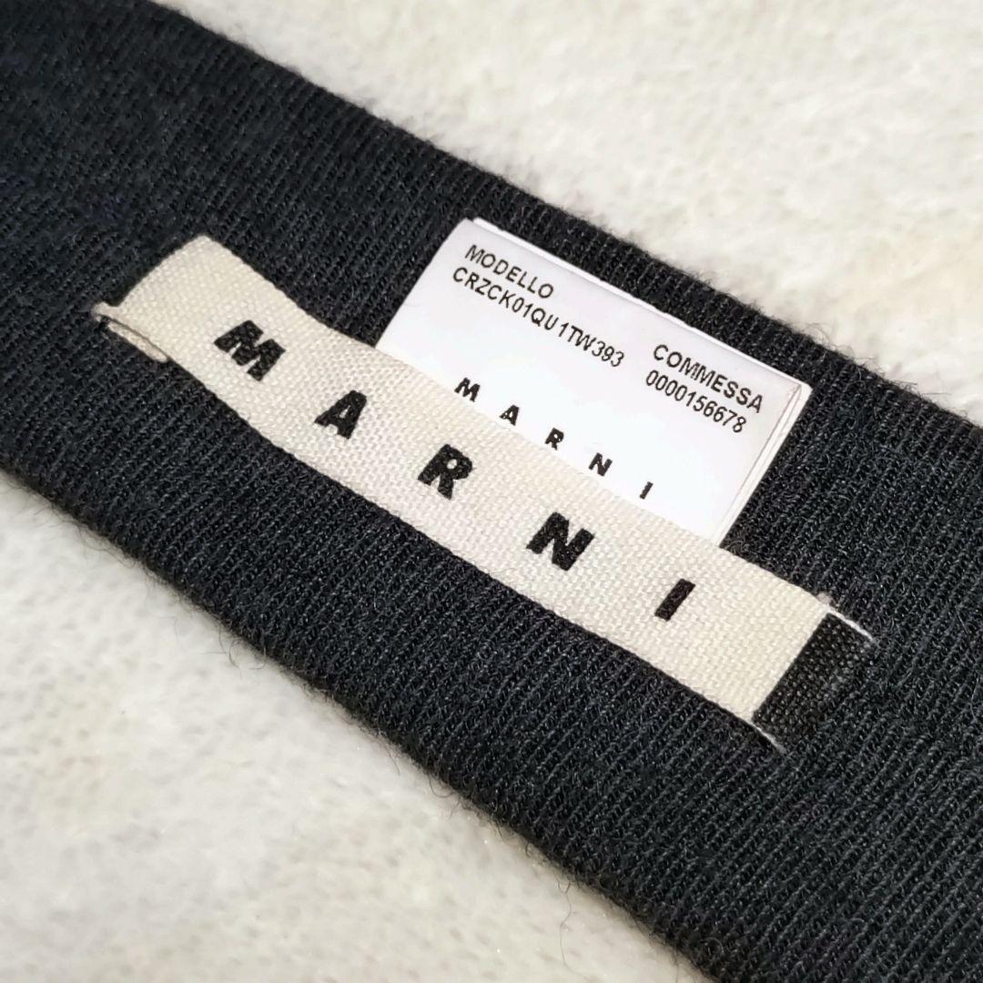 極美品■MARNI　マルニ　ネクタイ　ウール系 グレー×ブラック　ナロータイ