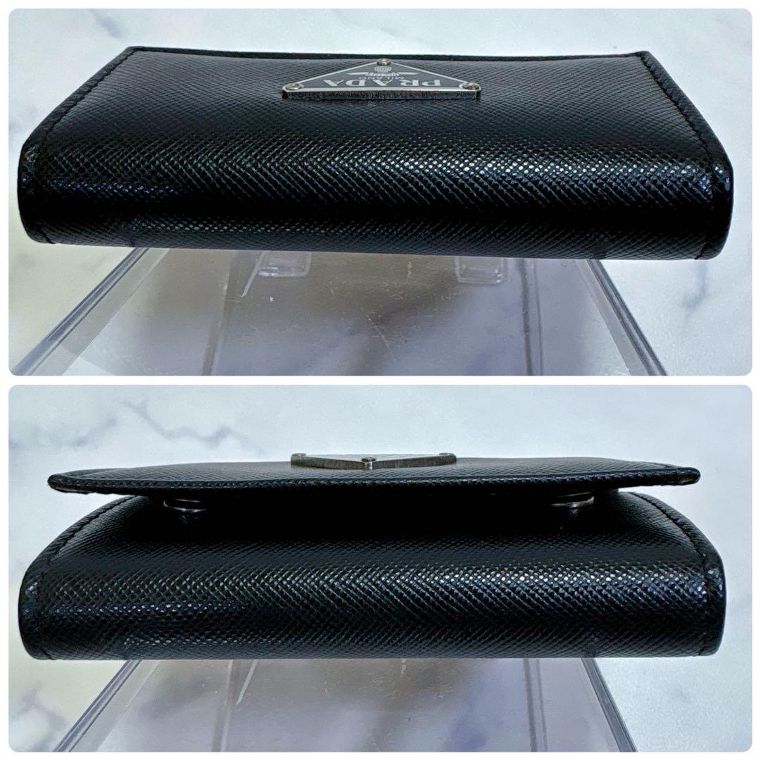 極美品 PRADA サフィアーノレザー 6連キーケース ブラック NERO 箱付