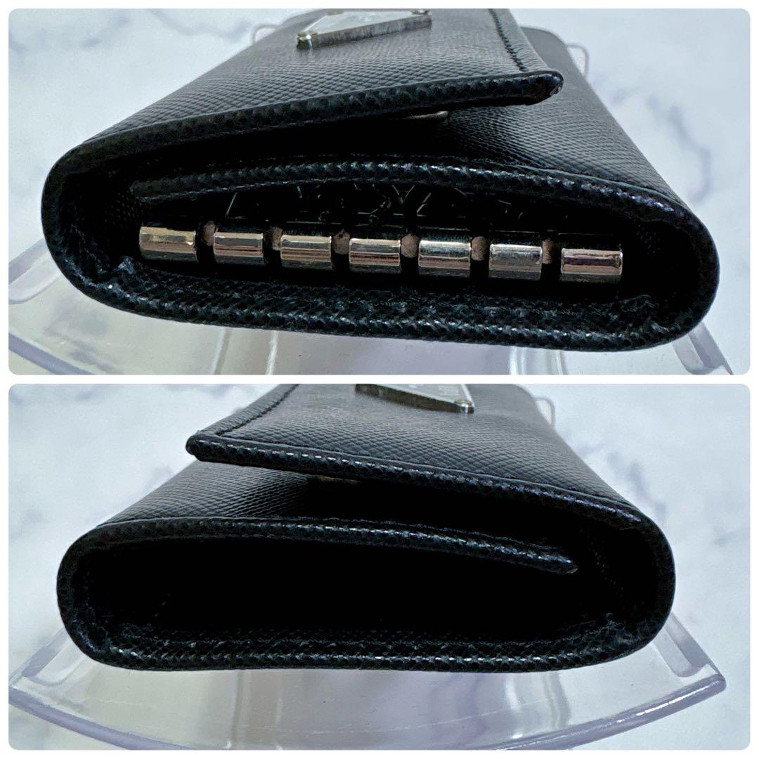 極美品 PRADA サフィアーノレザー 6連キーケース ブラック NERO 箱付