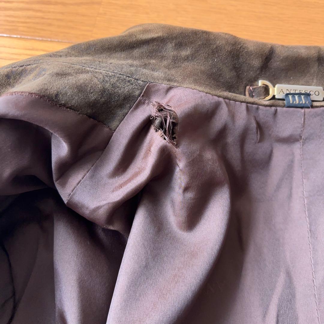 80s- サファリジャケット ラムスエード 羊革 木ボタン