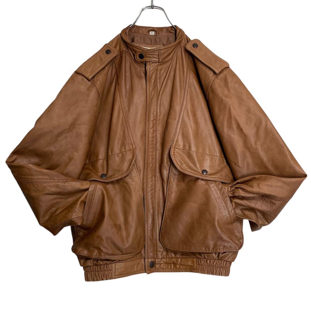 【Nicole St Gilles】カウレザーシングルライダースジャケット 茶L