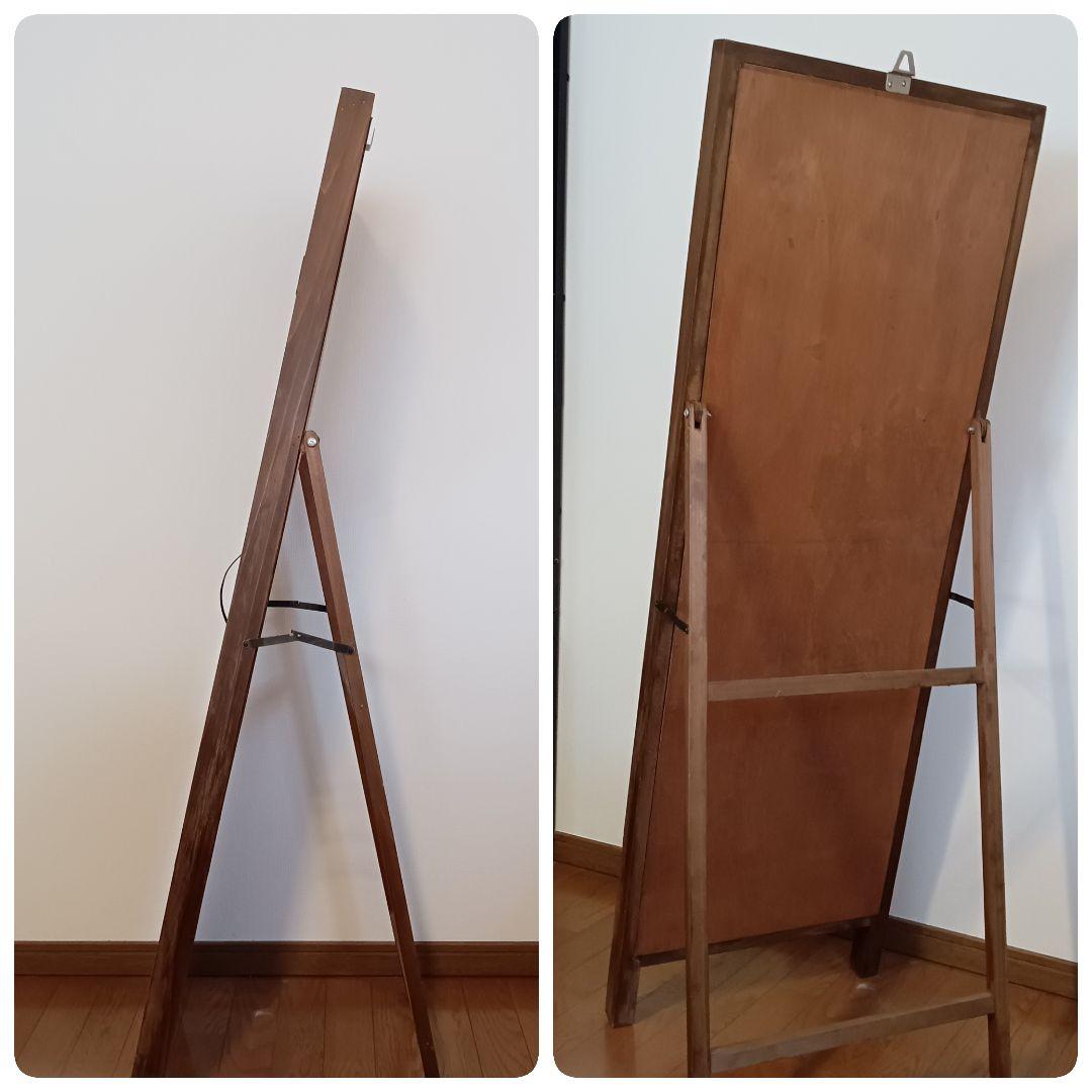 全身鏡 姿見 ブラウン アンティーク　扉付き鏡　ヴィンテージ ミラー 鏡台