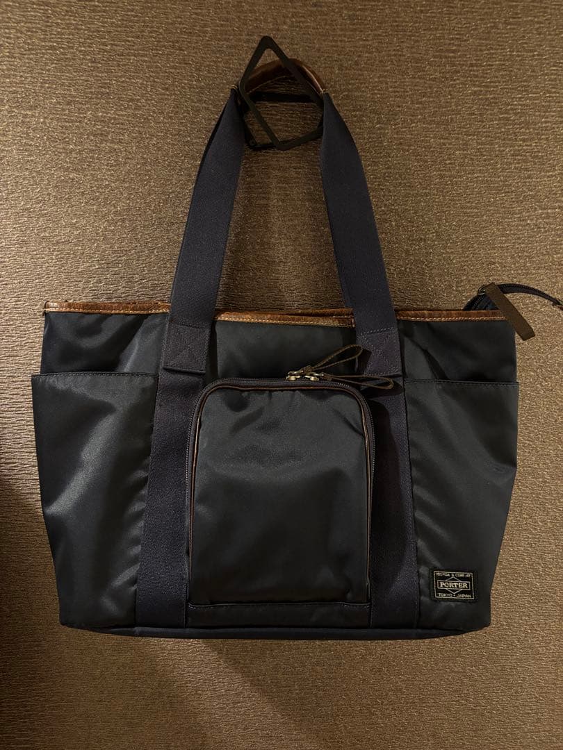 【美品　希少】PORTER 吉田カバン　ポーター　プラン　トートバッグ　ネイビー